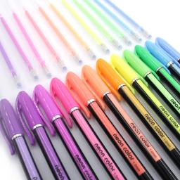Conjunto de canetas coloridas de gel, 48 cores, isqueiro iluminador, canetas coloridas com glitter, desenho, escola, presentes estacionários para colorir para crianças - Image 3
