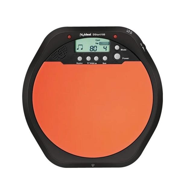 Meideal DS100: Bateria Eletrônica Portátil com Pad de Treinamento Preto e Laranja