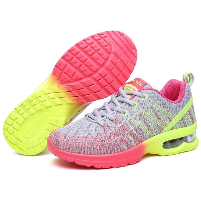 Tênis Feminino Respirável com Almofada de Ar para Corrida e Lazer - Sneakers Leves e Confortáveis com Cadarço