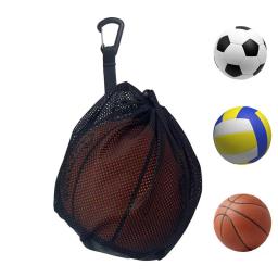 Única malha saco para transportar voleibol, basquetebol, futebol, bolsa, clip on, único - Image 2