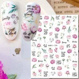 3d adesivos para nail art, adesivos com design de frutas, peônia, magnólia, flores, sliders adesivos, rosa, decoração para manicure, primavera - Image 3