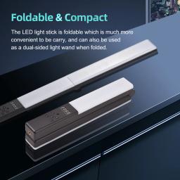 Dimmable Foldable RGB LED Light Stick Handle, 9 Efeitos de Iluminação, Suporte Controle Sem Fio, 114 Beads, 20W, 3200K-5500K - Image 2