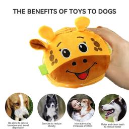 Brinquedos de pelúcia para cães, Bolas de pele macia, Toques em movimento, Animal de estimação divertido e interativo - Image 2