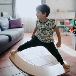 Madeira curvo Balance Board para crianças, Gangorra Yoga Fitness Equipment, Brinquedos Indoor, Outdoor Sports Gift, Kids Play Game, 2022 - Image 3