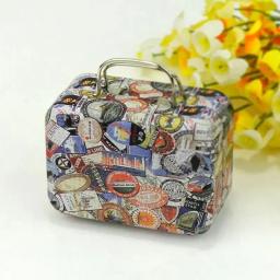 Mini Mala com Tampas Dobradas, Caixas De Doces, Pequena Placa De Lata, Caixa De Presente Retangular, Armazenamento De Moedas, Travel Party, Qua, 1Pc - Image 3