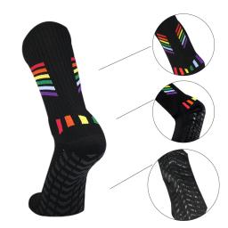 Silicone antiderrapante meias com padrão Multicolor para adultos, futebol meias, meias de futebol, alta qualidade, aperto de esportes, EU38-44, 2023 - Image 4