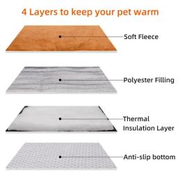 Cama de flanela para animais de estimação, tapete confortável, almofada de aquecimento impermeável para cães e gatos idosos, suprimentos térmicos, inverno - Image 6