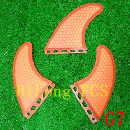 Conjunto de aleta de prancha BiLong-Plug, aleta, fibra de vidro Honeycomb com carbono, 3Fin Surf, Fins Thruster, 3Fin, Tamanho G7 - Image 2