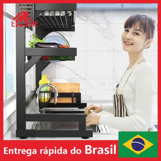 Organizador Duplo para Prateleira de Cozinha e Banheiro: Suporte Compacto que Economiza Espaço