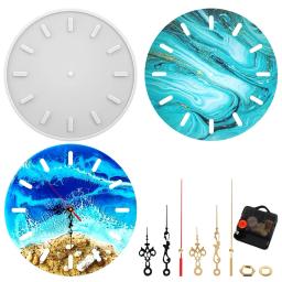 Relógio molde de silicone artesanato artesanal relógio redondo resina epóxi moldes diy parede pendurado relógio jóias fazendo ferramentas suprimentos - Image 1