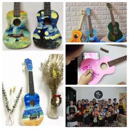 Kit de ukulele diy com 21 partes, com buraco de som, berço de madeira soprano de havaí, pintura de artesanato para pais e crianças - Image 6