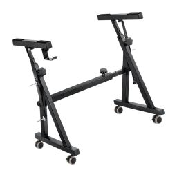 Suporte de Teclado em Forma Z com Rodas, Ferro, Sturdy, Fits 54,61, 88 Chaves, Pianos Elétricos, Ajustável, Estável para Amadores, Viagem - Image 3