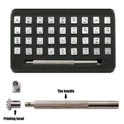 Couro Seal Gravura Tool Set, Aço Alfabeto Número Stamp, Selos Artesanato, Molde de impressão de metal, DIY Craft Set, 36Pcs - Image 1