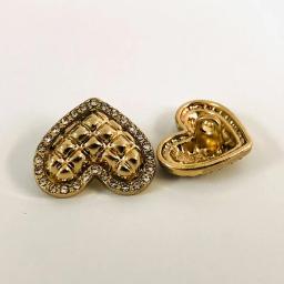 Botão de metal em formato de coração, strass brilhante para decoração de roupas, projeto de artesanato, suprimentos para costura, acessórios, 10 peças - Image 3