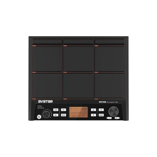 Amostra de Pad de Percussão Avatar: Bateria Elétrica com 9 Gatilhos, 592 Sons Integrados, Metronome e Efeito Looper