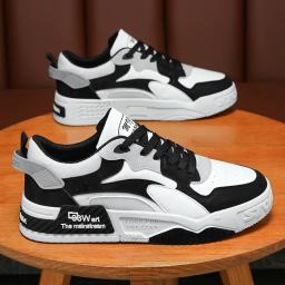 Novos esportes masculinos sapatos de plataforma confortáveis 2024 moda rendas até sapatos vulcanizados branco tênis casuais zapatillas - Image 1