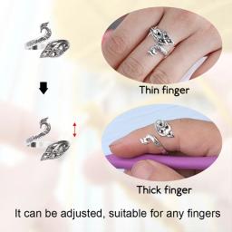 Lmdz 2 pçs diy artesanal tricô anel loop crochê dedo dedal fio guias do vintage ajustável aberto fingering ferramentas - Image 5