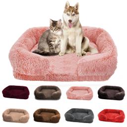 Cama grande cachorro, anel de pelúcia, cachorro, esteiras de dormir no chão, sofá, canil colchão, pet fornecimentos, inverno - Image 1