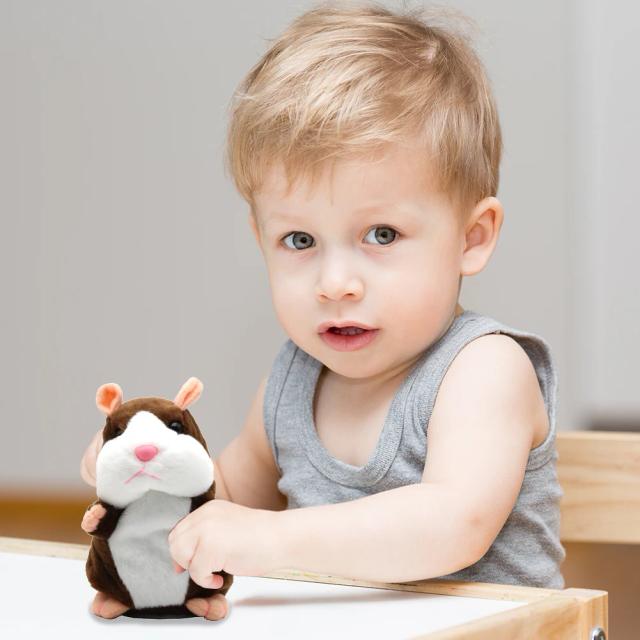 Hamster Eletrônico Falante Andante 15cm - Brinquedo de Pelúcia Interativo