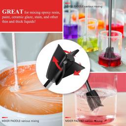 Pintura e resina epóxi Poder Mixer Blade, Ferramenta de perfuração para Mistura, 1.4 "Plastic Paddle, Substituir Resina Mixer Broca Anexo, 124A - Image 5