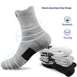 Meias esportivas masculinas almofada absorvente terry toalha basquete ciclismo corrida caminhadas tênis meias para mulher algodão tamanho 31-48 - Image 3