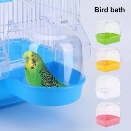 Banheira transparente para pássaros pequenos, fácil de limpar, gaiola coberta para animais de estimação, papagaio, canário, periquitos - Image 3