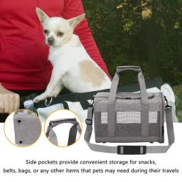 Gato e Cão Respirável Bolsa de Transporte, 7kg, Dobrável, Carga-Rolamento, Bolsa de Mão, Ao Ar Livre, Viagem, Caminhada, Descansando, Saída - Image 4