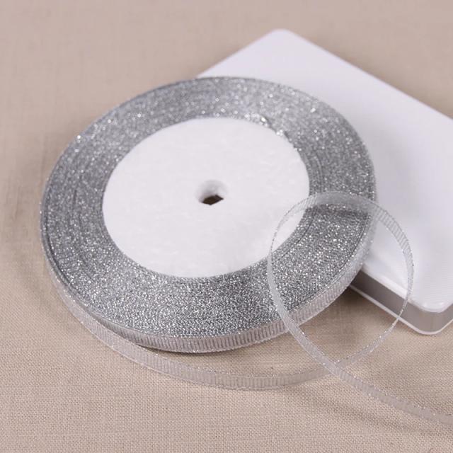 Fita Metálica de Glitter Dourada e Prateada para Casamentos, Presentes, Decoração e DIY