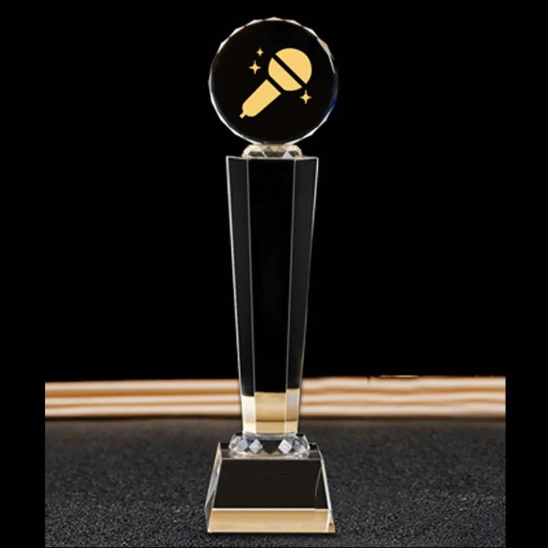 Troféu De Microfone De Resina Galvanizado, Cantor Anfitrião, Prêmio De Apresentação De Discurso, Troféu De Decoração De Casa, Personalizado, 1Pc - Image 1
