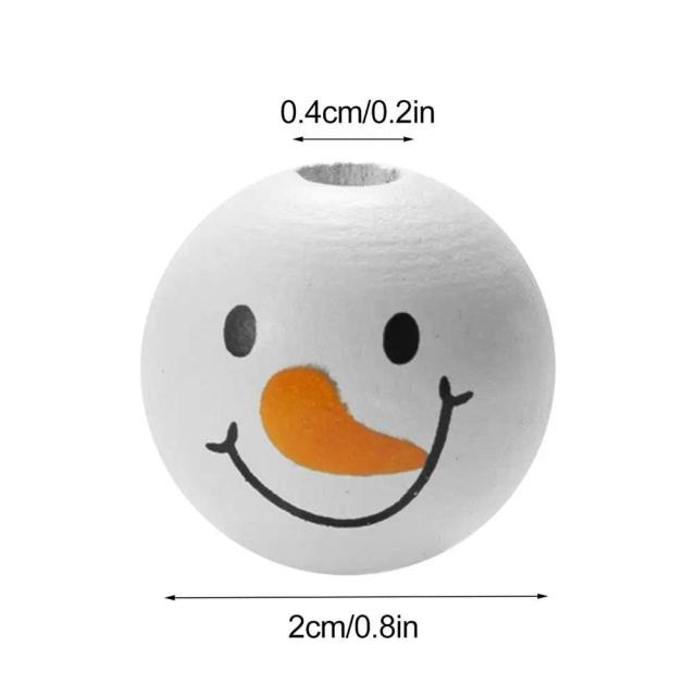 Boneco de Neve de Madeira para DIY: Kits de Artesanato com 10, 20 ou 30 Contas para Decoração Natalina