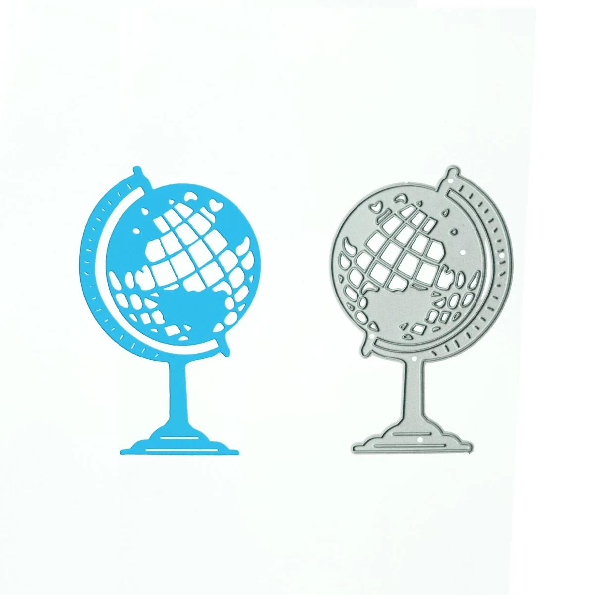 Estêncil para DIY artesanato papel cartão, decorativo globo terrestre, corte morrer para scrapbooking, cortador de metal, cortador Clipart - Image 1