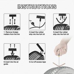 Kit de reparo de pneu Ubeless com alça em T, conjunto de correção de perfuração resistente para motocicleta e carro, plugue profissional, Amagi - Image 5