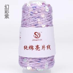 Fio De Algodão De Lantejoula Especial, Acessórios De Vestuário DIY, Fio De Malha, Boneca De Tecido, Jaqueta, Xaile, Chapéu, Fio De Malha, 50g Bola, 140m, 6mm + 3mm - Image 3