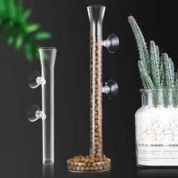 Aquário de vidro alimentador tubo prato transparente tanque de peixes camarão caracol alimentador de alimentos tigela acessórios alimentação do aquário camarão alimentação - Image 1