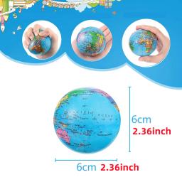6cm globo de espuma macia espremer brinquedo mapa do mundo brinquedos mini espuma terra mapa do mundo bola para crianças adulto alívio do estresse brinquedos novidade - Image 5
