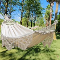 Hammock de acampamento ao ar livre com borla, rolamento de alta carga, cadeira de jardim, cama dobrável pendurada, externa ou interna, 1pc - Image 1