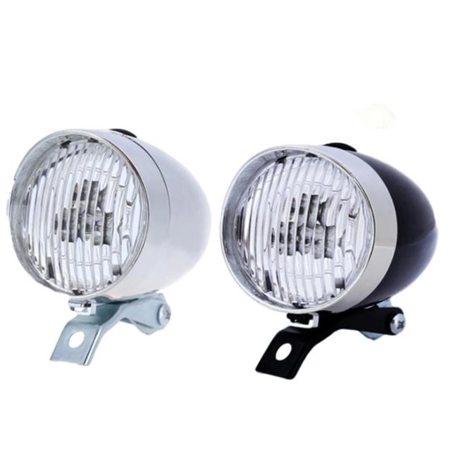Luz de Bicicleta Vintage Retro com Prateleira e 3 LEDs para Segurança em Noites de Equitação