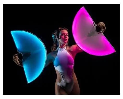 Acessórios de Festa LED: Fãs Decorativos para Palco e Dança com Estilo Chinês para Festa e Natal 2022