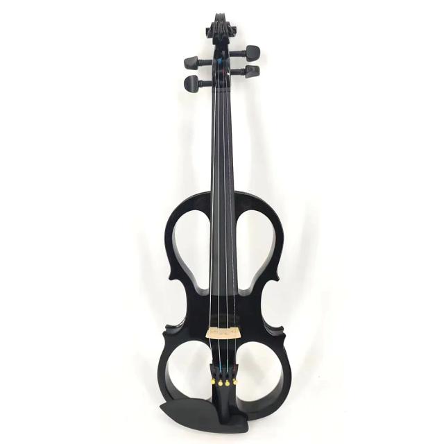 Violino Elétrico 4/4 Completo para Iniciantes com Estojo, Arco e Cordas de Madeira Maciça