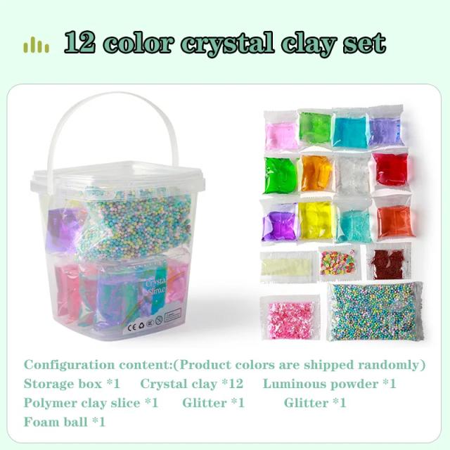 Argila Transparente Cristal DIY Slime Kit 4/8/12 Cores