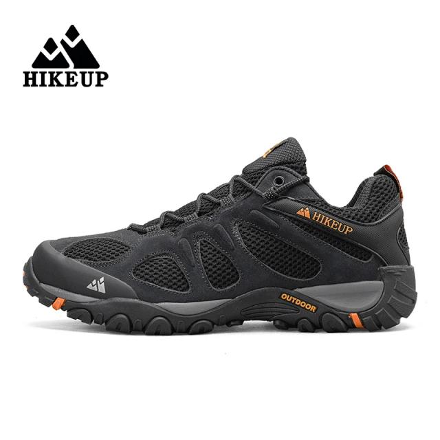 HIKEUP Sapatos de Caminhada Respirável Splashproof Outdoor Homens Montanha Escalada Caça Trekking Sneaker