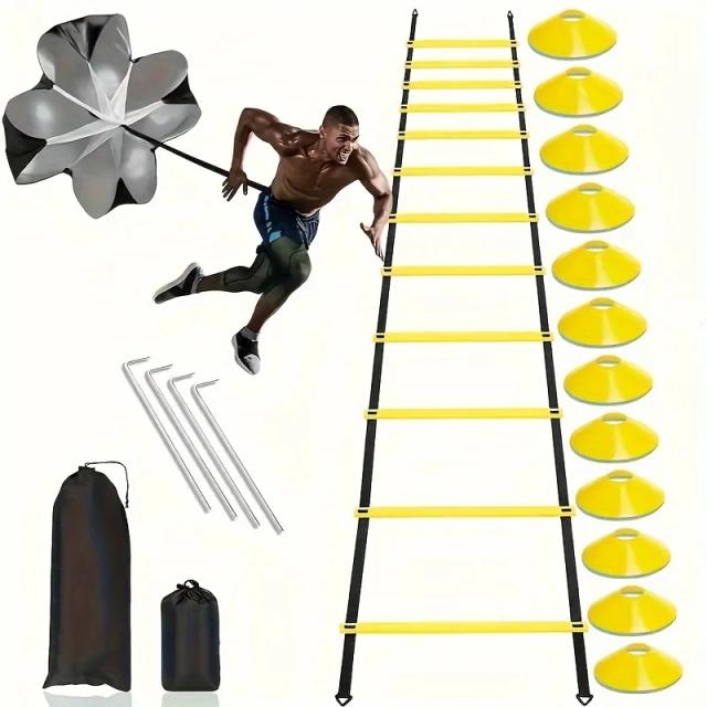 Conjunto de Escada de Agilidade para Treinamento de Futebol Kit com Acessórios
