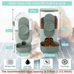 Alimentador automático pendurado para Pet, fonte de água Recipiente de alimento Dispensador para cachorro coelho, pequeno produto de alimentação animal de estimação - Image 2