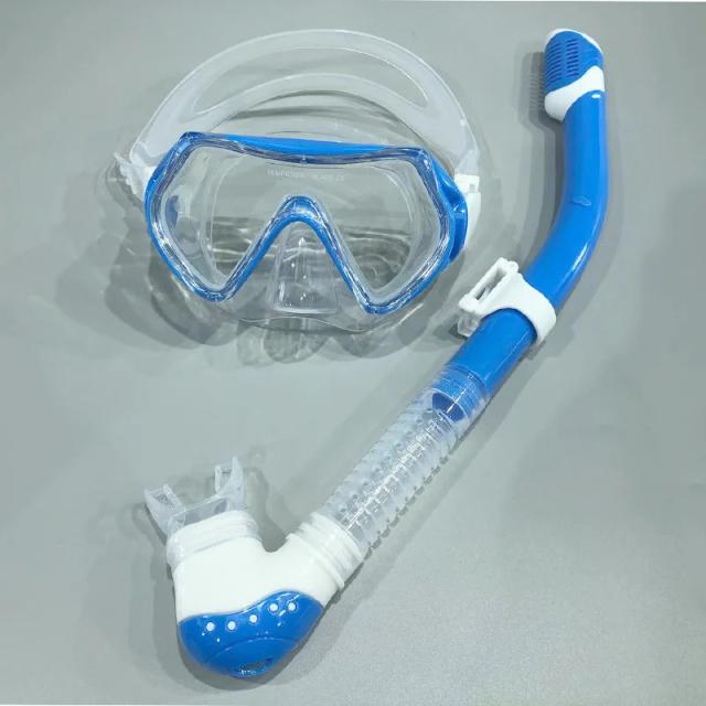 Óculos de Snorkel Infantil com Capa de Nariz e Máscara Antinevoeiro - Equipamento de Mergulho 180° para Meninos e Meninas de 3 a 10 Anos