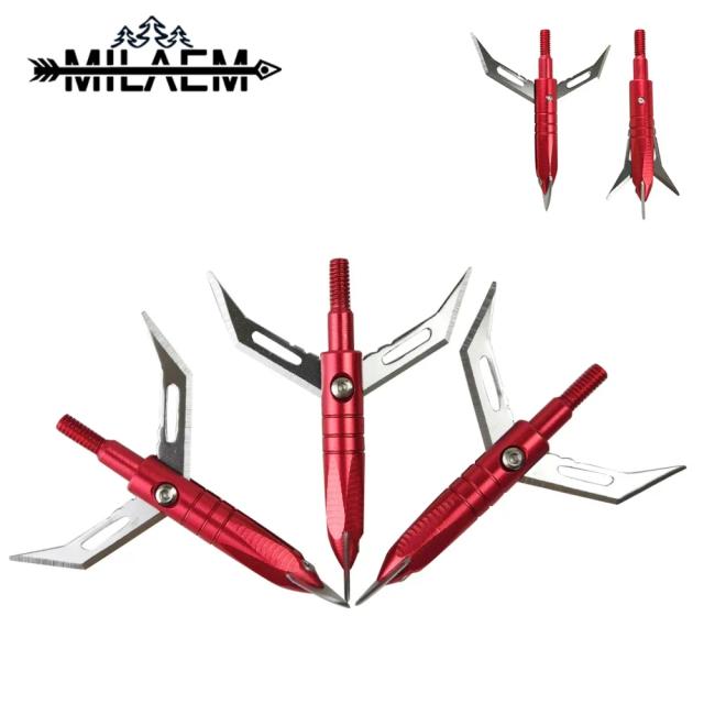 Flechas Expansíveis Blade Arrowhead para Arco Recurvo e Composto - Conjunto com 6 Lâminas para Caça e Tiro ao Ar Livre