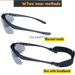 Óculos Táticos Resistentes ao Impacto, Tiro Paintball Goggles, Proteção UV, Caça ao ar livre, Caminhadas Óculos de sol, 3 Lens - Image 5