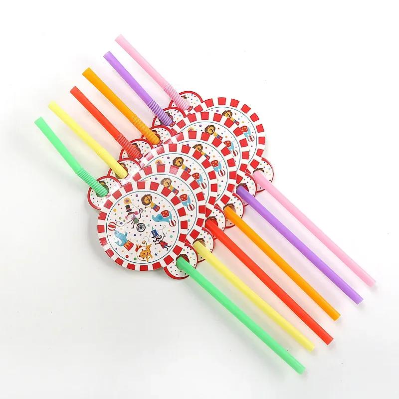 Decorações de festas temáticas de circo, animais listrados, talheres descartáveis, prato de papel, copo de papel - Image 1