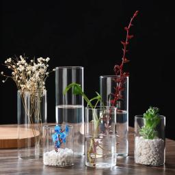 Vaso De Vidro Transparente De Tubo Reto Ecológico, vaso De Flores De Borosilicato Alto Criativo Paisagem, Decoração De Casa - Image 4