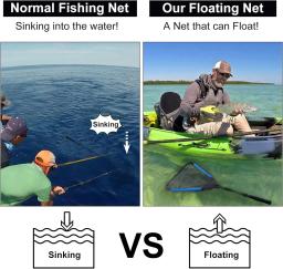 Nova rede de pesca flutuante liga alumínio dobrável telescópica pouso alça retrátil malha náilon mar pesca accessorie - Image 2