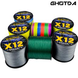 Ghotda 12 fios trançado linhas de pesca trança de pesca multifilament pe linha para a pesca do mar 25-120lbs 1000m 500m 300m 100m - Image 1